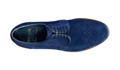 Hawk - Navy Suede -Barker Shoes Store 428996 top