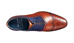 Nicholas - Antique Rosewood / Navy Suede -Barker Shoes Store 454346 top