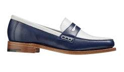 Harriet - Navy White Calf -Barker Shoes Store 7144DW33 HARRIETT SIDE