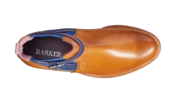 Alexandra - Cedar Calf / Blue Strap -Barker Shoes Store Alexandra 715724 CedarCalfBlueElastic top