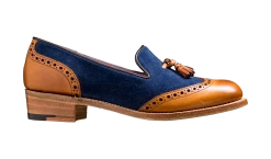 Barker Shoes Store -Barker Shoes Store Amber 717826 CedarCalfBlueSude Side