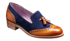 Amber - Cedar Calf / Blue Suede