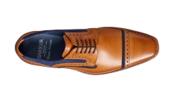 Haig - Cedar Calf / Blue Suede -Barker Shoes Store Haig 413127 CedarCalfNavySuede top