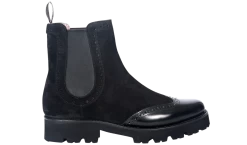 Jessie - Black Suede / Black Polish Wing