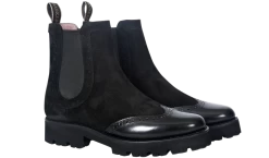 Jessie - Black Suede / Black Polish Wing -Barker Shoes Store JessieBlackSuede 2