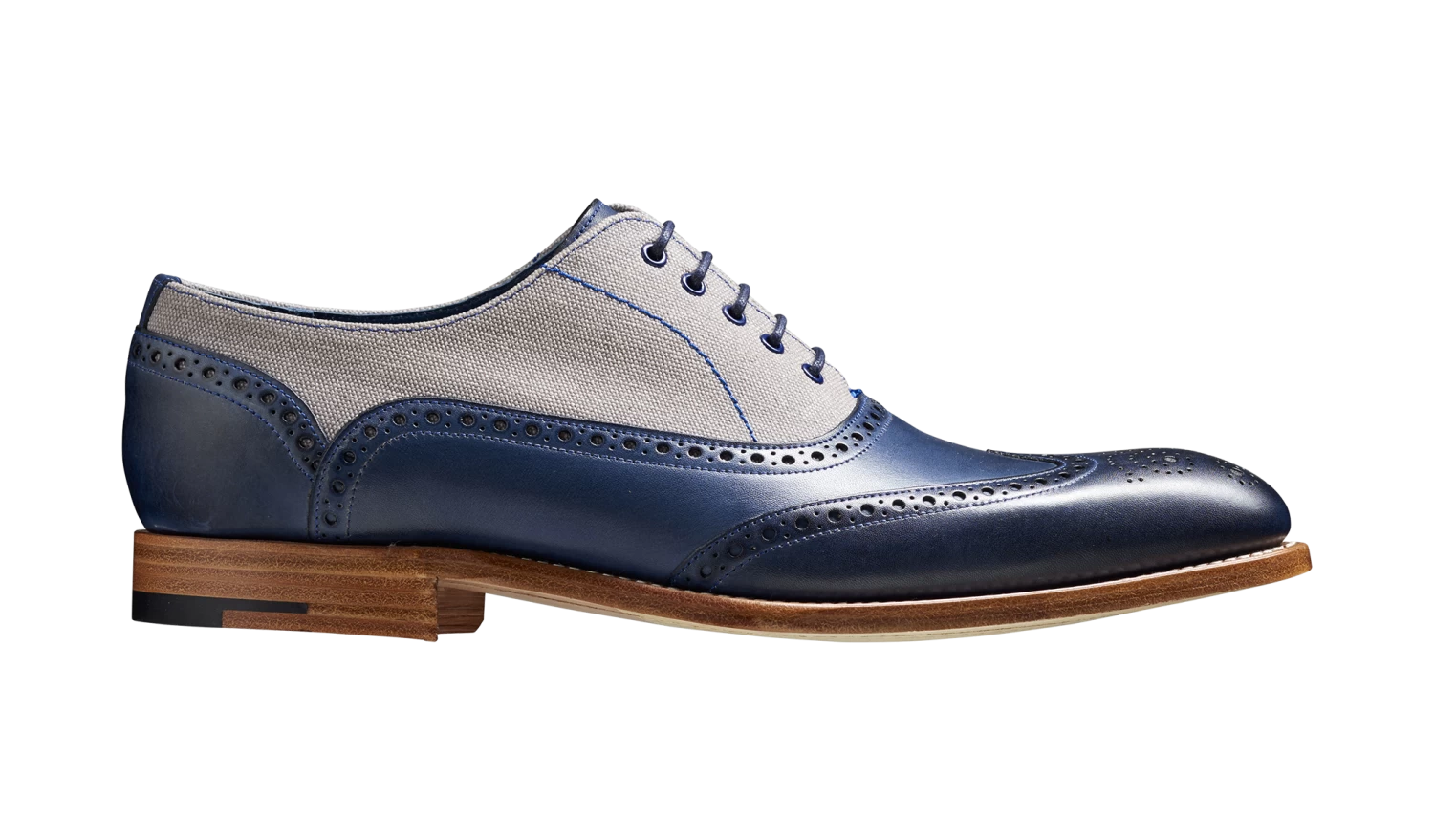 Lennon - Navy Hand Painted / Grey Canvas 4 Lennon - Navy Hand Painted / Grey Canvas - Image 2