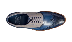 Lennon - Navy Hand Painted / Grey Canvas 9 Lennon - Navy Hand Painted / Grey Canvas -Barker Shoes Store Lennon 431656 NavyPaintGreyCanvas top
