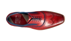 McClean - Red Hand Painted / Navy Suede -Barker Shoes Store McClean 3829FW30 RedHandPaintedNavySuede Top