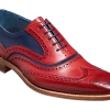McClean - Red Hand Painted / Navy Suede -Barker Shoes Store McClean 3829FW30 RedHandPainted Navy