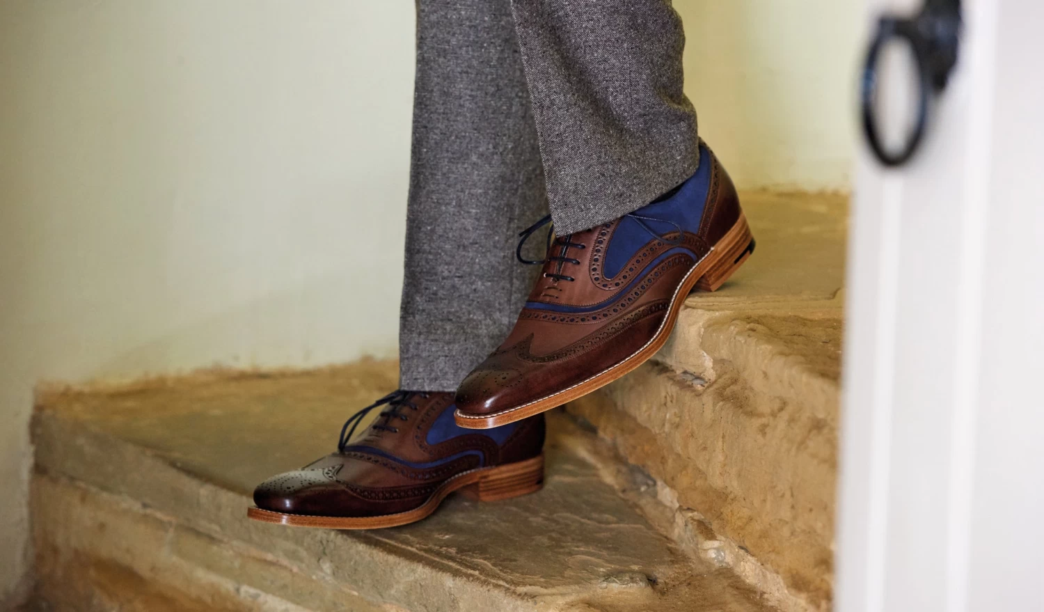 McClean - Navy Hand Painted / Choc Suede 8 McClean - Navy Hand Painted / Choc Suede - Image 6