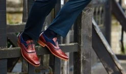 McClean - Navy Hand Painted / Choc Suede 15 McClean - Navy Hand Painted / Choc Suede -Barker Shoes Store McClean SS17 Odell Harrold 096 27c70e18 a13f 4a3c 8502 485626f2c559