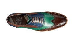 Valiant Multi - Ebony / Green / Blue Hand Painted -Barker Shoes Store Valiant 4178FW41 EbonyGreenBlue top